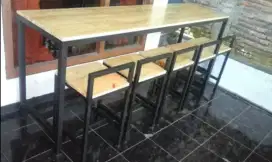 Meja kursi resto/cafe 1 meja 5 kursi (bisa custom)