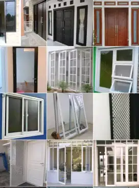 Kusen Pintu Jendela Aluminium Kaca sekat ruangan fkejPei8