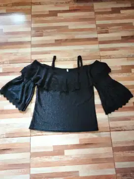 Black shoulder top