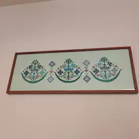 Framed Embroidery Painting in INDIA /Lukisan Bordir Berbingkai 74x28cm