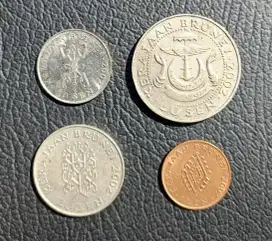 4 coins Set Brunei Darussalam langka tahun sama (2002l