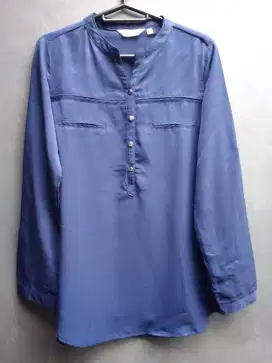 Blouse Biru Navy All Size (ILook) (minat langsung wa ya, no sms)