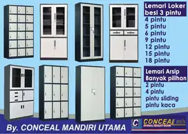 Lemari Arsip Pintu Kaca L7 loker locker filing cabinet besi baru bekas