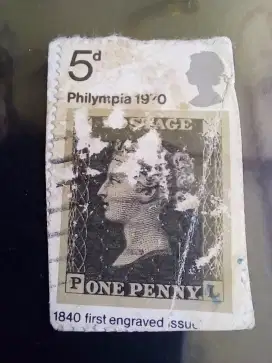 Perangko tua inggris penny black