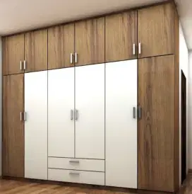 Interior desain kamar tidur,almari pakaian/wardrobe,dipan,backdrop tv