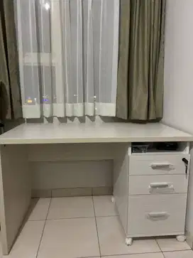 Meja Kerja/Meja Belajar roda; 120cmx60cmx74,5cm