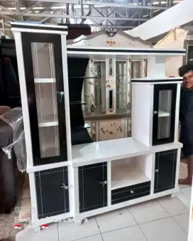 Buffet Lemari TV Partisi Minimalis Banyak Rak