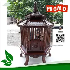 Kandang Ayam Bekisar Pelung Ketawa Kayu Jati