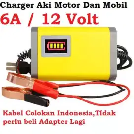 Charger Aki Motor Mobil 12v 6A BARU