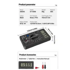 Multitester Digital Thermometer Digital DT830B DT-830B Multi Tester