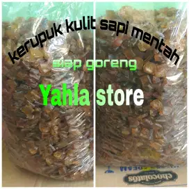 Krupuk kulit sapi mentah siap goreng