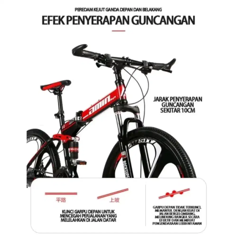 Dijual sepeda lipat gunung mountain bike barang baru.