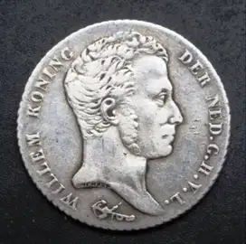 koin 1 gulden King Willem 1 1839 Nederlandsch Indie koin Perak BL261