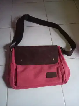 Tas selempang sling bag pria wanita kanvas kulit fashion branded