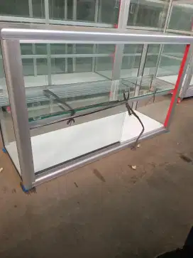 Etalase atas meja untuk dagang makanan matang ukuran 100 x 35 x60