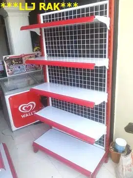 Rak Supermarket, Rak Minimarket, Rak Toko, Rak besi jenis rak Single