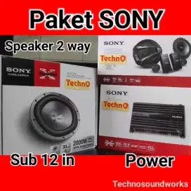 Paket sound mobil Sony audio fullset + pasang