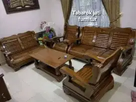 Sofa minimalis modern,3,2,1,1, bahan kayu jati tua