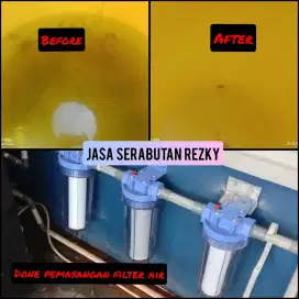 Cuci tandon dan pemasangan filter air