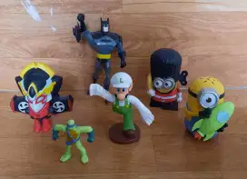 Action Figures Minion, Batman, Luigi Super Mario