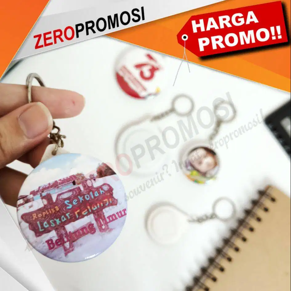 Gantungan Kunci Pin 1 Sisi Custom Logo