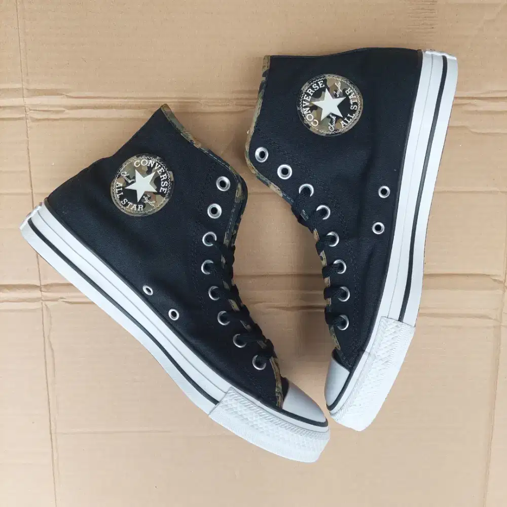 Sepatu Converse CT Hi Black Dark Grey Smoke White Camo Army ORIGINAL