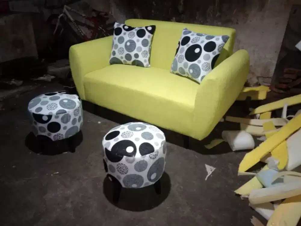 Sofa Retro 2seat + 2stoll