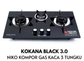 Kompor Tanam Niko Kokana Black 3 Tungku