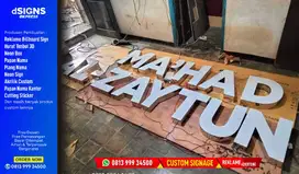 Papan Nama Huruf Timbul Stainless Akrilik LED