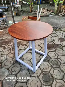 Meja teras meja santai meja bulat  mahoni