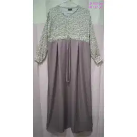 new gamis murmer shakilla premium motif bunga kecil mix polos mocca