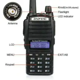 HT baru BaoFeng uv82 5watt (stok banyak) hitam