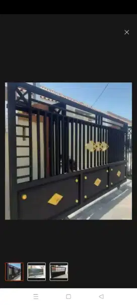 Pagar dorong cat hitam