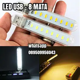 1x lampu usb led 8 mata  (stok banyak)