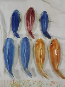 7 buah Ikan Porselen Eropah Kuno