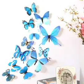 3D Sticker Butterfly PVC Stiker dinding kupu-kupu motif biru