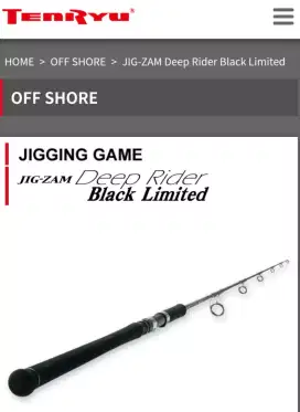 Langka Joran pancing rod TENRYU Jig-Zam Deep Rider (JDR) BLACK LIMITED