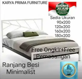 Ranjang Besi Minimalist 180x200 kuat & awet 1.350.000 free ongkir COD