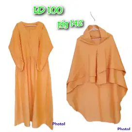 Gamis set kerudung cantik murah