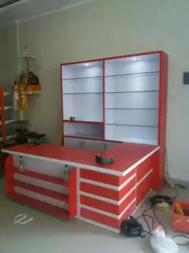 Meja dan rak apotik custom