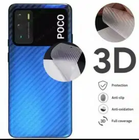 Garskin POCO M3 2021 Carbon motif Garis2 Transparans New !