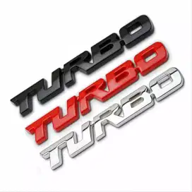 1x emblem sticker logo turbo  (stok banyak)
