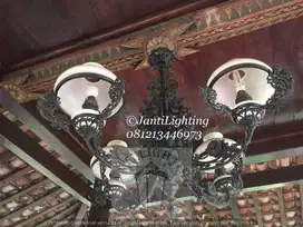 Lampu gantung antik cabang 4 joglo