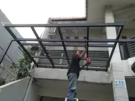 kanopi minimalis dgn bahan holo galvanis atau baja ringan alderon RS