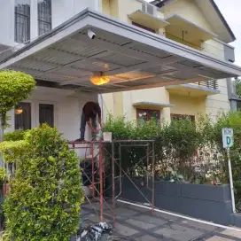 Kanopi besi Atep alderon dabel layar lokasi Tangerang