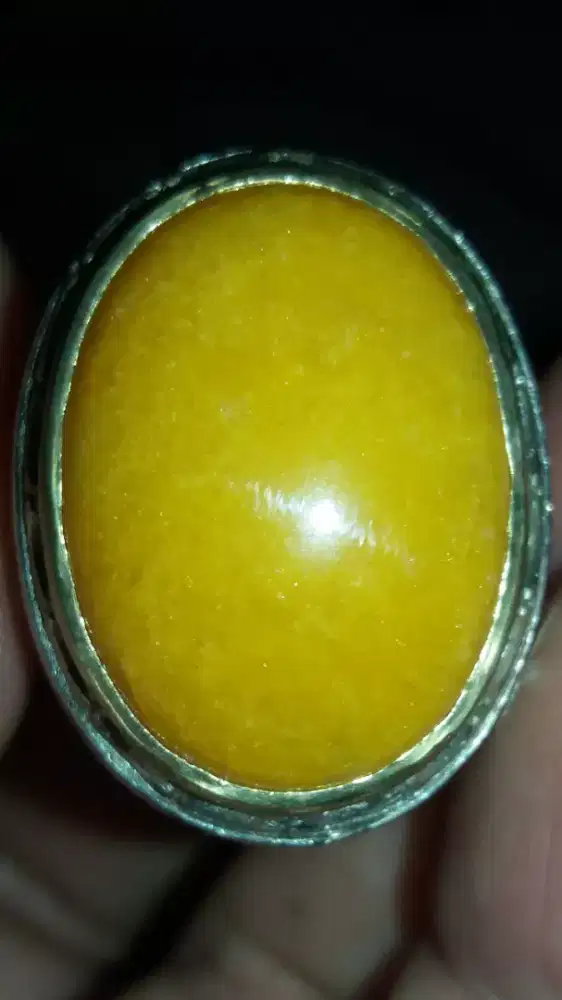 Jual Batu Cincin Yellow Giok Crystal Unique Good Perfomance