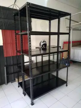 rak besi hitam 5 hambalan
