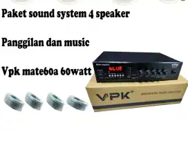Paket soundsystem panggilan dan musik vpk mate 60a dan 4 Toa