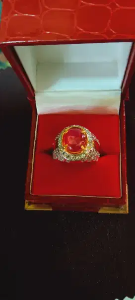 Cincin Permata Mirah Rubby ikat Perak