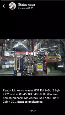 Mb G31Asrock + c2duo E6300